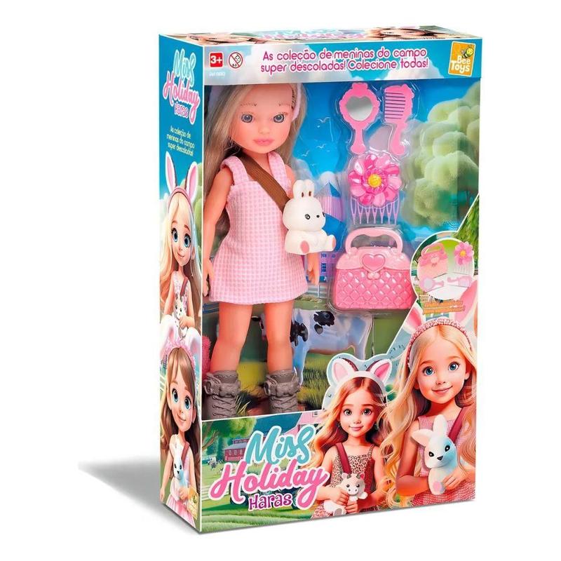 Boneca Miss Holiday Coelho 34 cm 1037 - Bee Toys - Fantasia